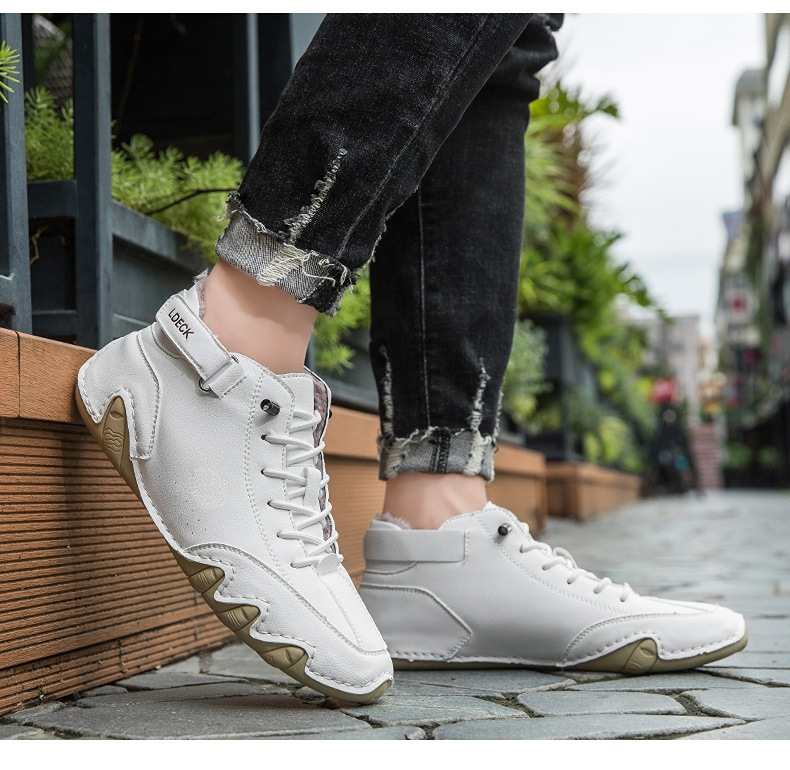 Cross-border Explosions Vinterfløyelsmartinstøvler Store størrelser Octopus Herre Varme Bomullssko Høye Herresportssko_voghion.com