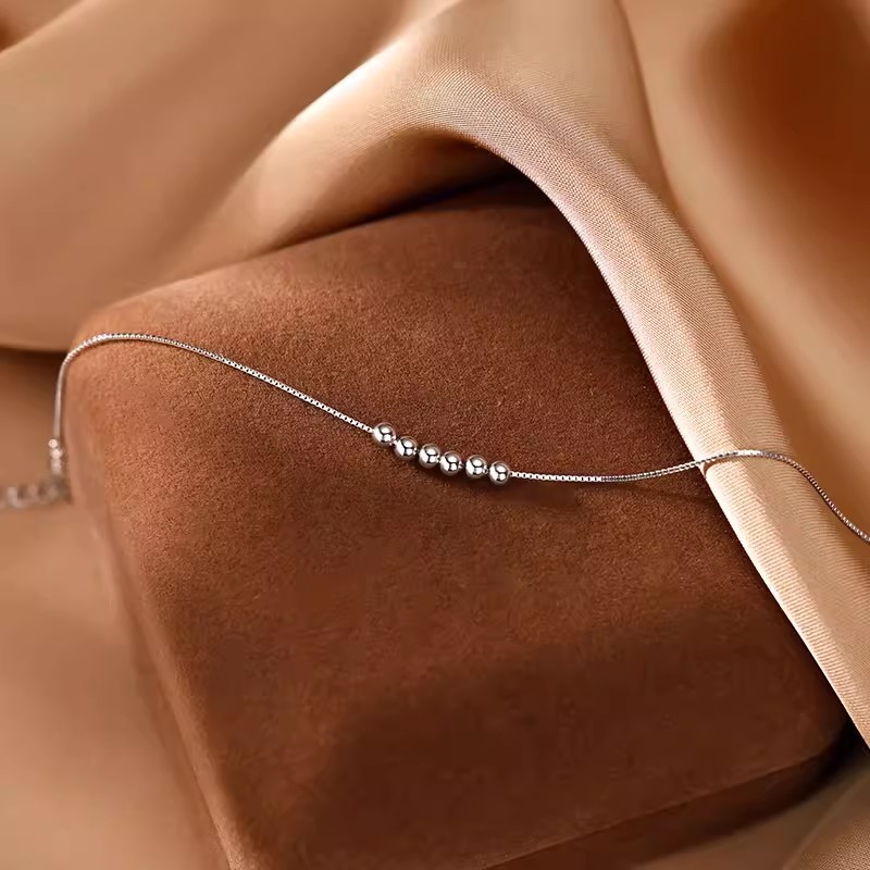 925 silver-plated transfer beads anklet female niche design anklet high-grade sexy ankle chain 2023 new fashion