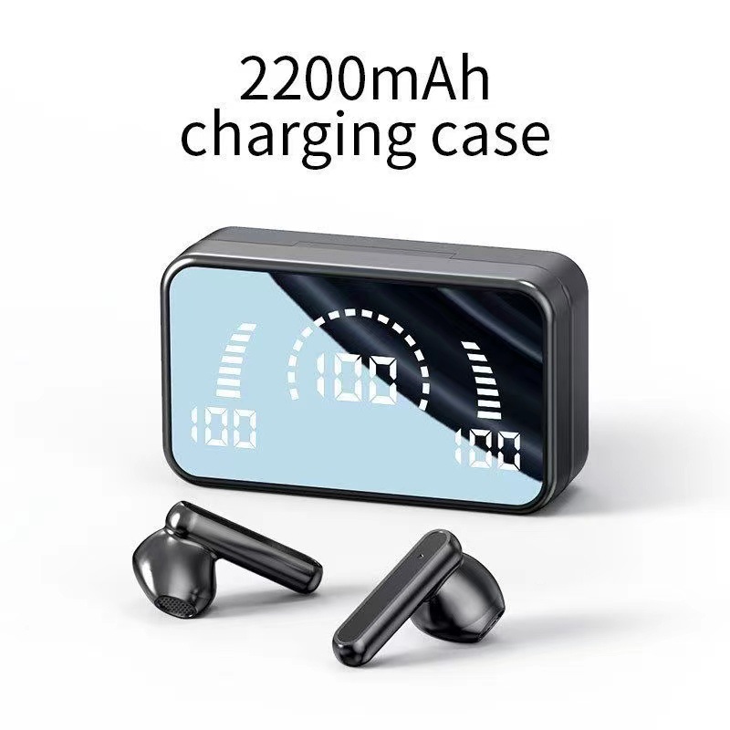 New digital display mirror s20 Bluetooth headset in-ear ultra-long endurance touch wireless noise reduction Sports Headset