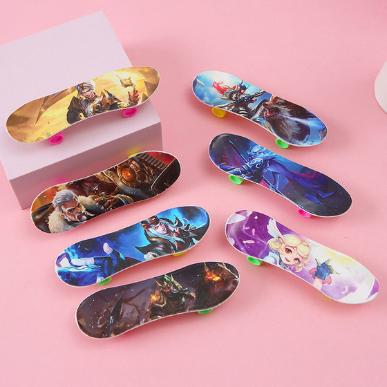 Cartoon finger skateboard model toy creative mini desktop small gift stall supply children Prize toy