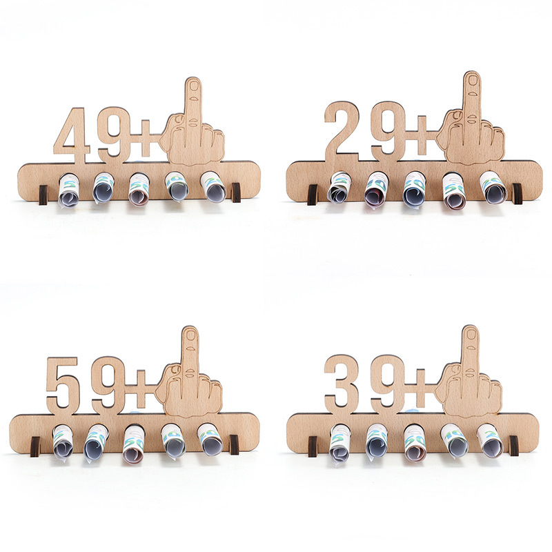 Cross-border in stock Beech Birthday Money Gift Wood personalized Birthday Gift wooden wallet decoration
