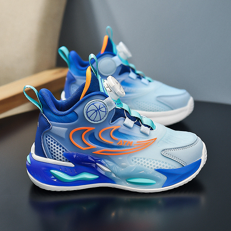Astro children's Spring and Autumn 2023 boys' mesh basketball shoes rotating buckle new sneaker boys' breathable