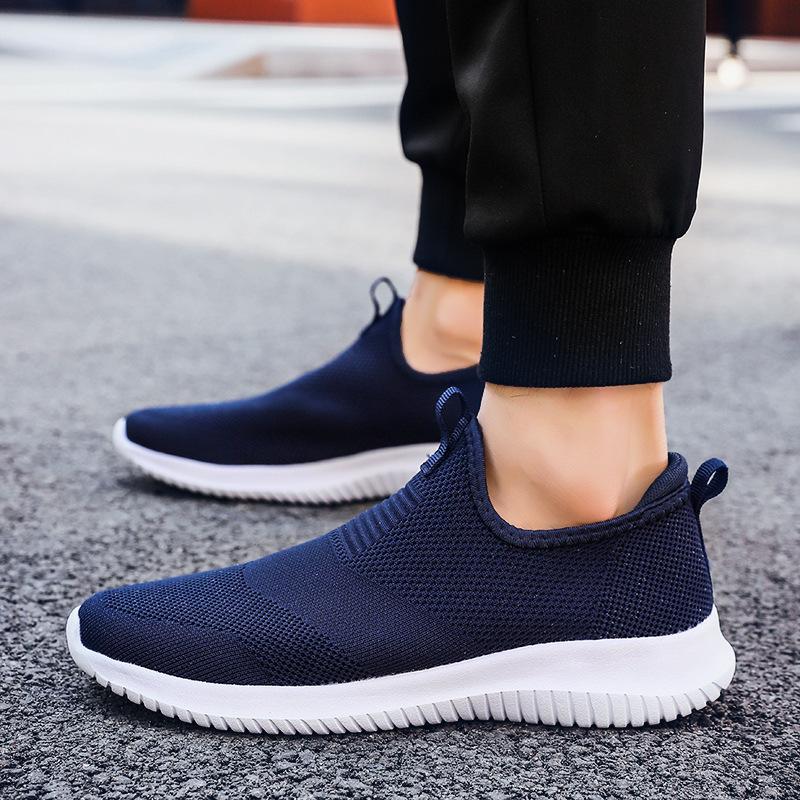 Cross-border wish2023 Four Seasons Flying Sneakers Couple Mesh Shoes Slip-on Lightweight Lazy Shoes 48 Large Size Shoes