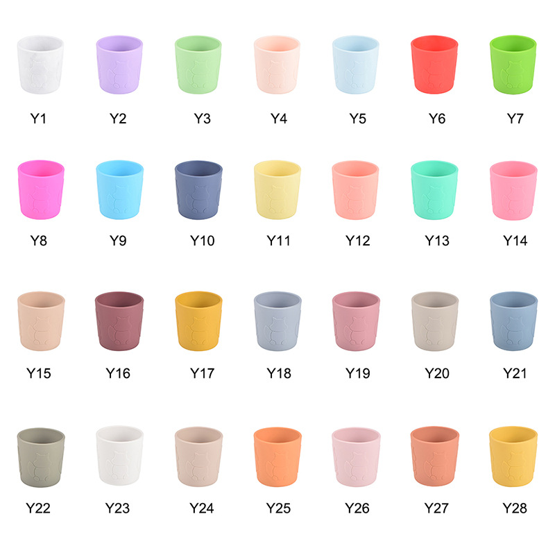 Straight Children's Silicone Water Cup Drop-resistant Water Cup Baby Silicone Milk Cup Cartoon Squirrel Silicone Learning Drinking Cup