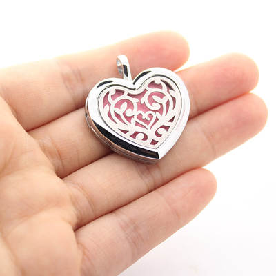 New 30mm Heart-Shaped Hollow Openable Stainless Steel Aromatherapy Pendant Aromatherapy Essential Oil Diffuser Aromatherapy Series