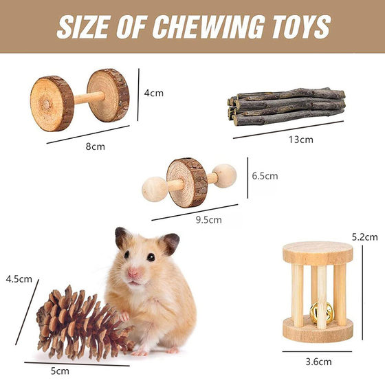 Summary Cross-border Hamster Toy suit Pet Rabbit Dutch Pig Parrot Play Molar Wooden Supplies Combination