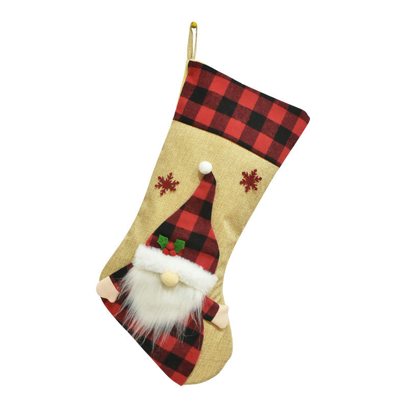 New cross-border Christmas decorations faceless doll Christmas socks gift bag Christmas socks gift bag manufacturer