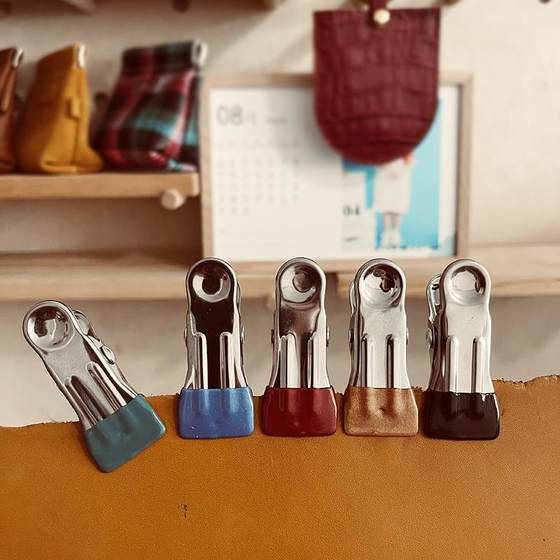 Dipping head leather non-marking clip stainless steel manual DIY leather fabric fixing clip does not leave marks