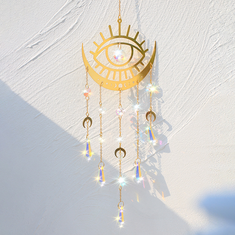 New Ins Demon Eye Metal Sun Catcher Pendant for Minimalist Home Resident Bedroom Wall Alloy Decoration