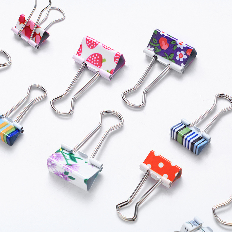 Direct selling sweet small fresh printing long tail ticket clip literature and art retro file small clip examination paper finishing clip 24 pack