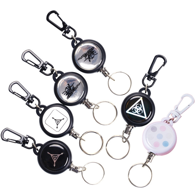 TAD high resilience telescopic wire rope key ring anti-losing anti-theft telescopic key chain anti-losing key chain easy pull buckle