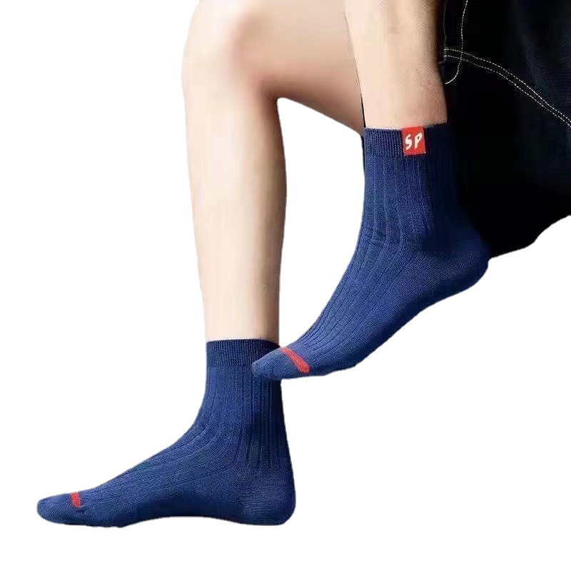 Socks men's autumn and winter basketball socks men's Cotton spot tube solid color cotton socks trendy sports stockings ins wholesale