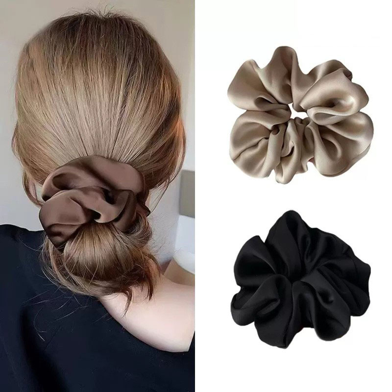 Simple hair band women's hair rope high-grade temperament hair rope headdress flower hair tie rubber band Black summer hair accessories headdress