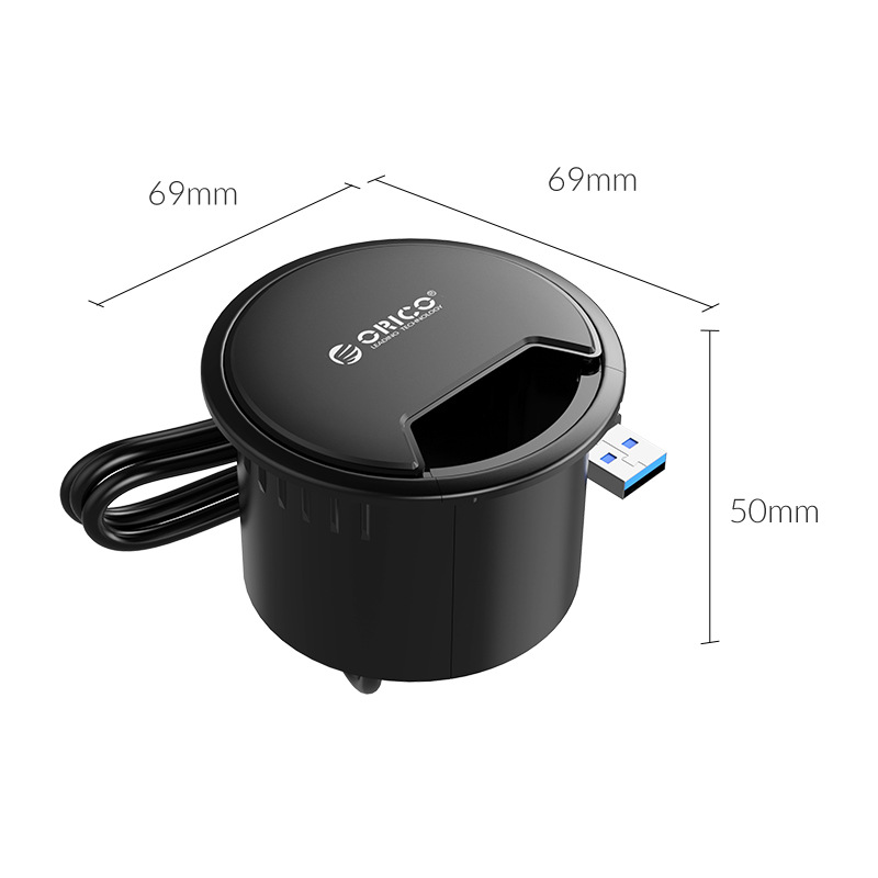 ORICO table hole type DESK-4U splitter computer interface USB3.0 extender hub extension cable with dustproof
