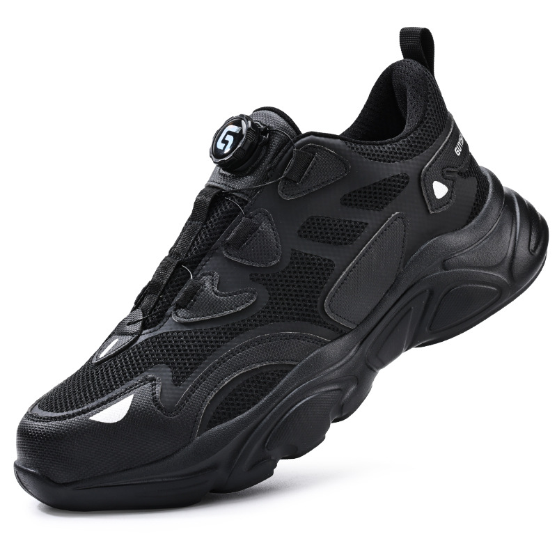 Labor Protection Shoes Anti-smashing Anti-piercing Smart Shoe Buckle Lace-free Wear-resistant Comfortable Summer Safety Protection Work Shoes
