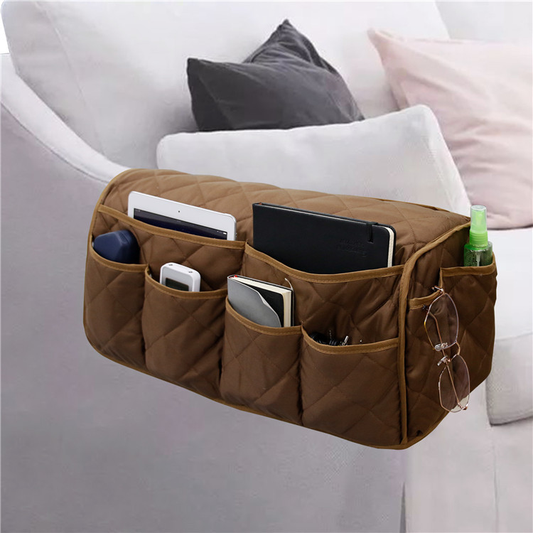 Sofa armrest hanging bag remote control fabric storage and finishing multifunctional sundries storage bag chair side storage bag