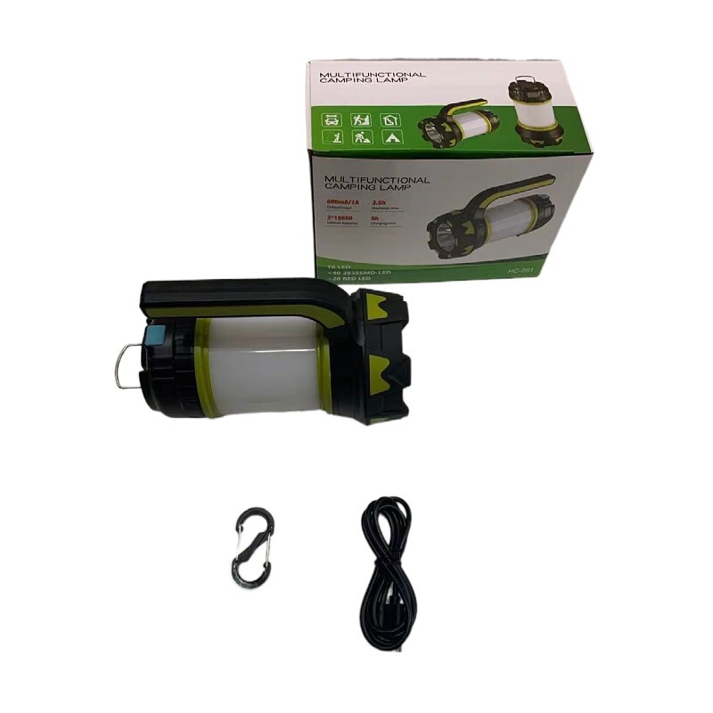 Cross-border new flashlight USB smart charging output input large light Cup portable lamp multifunctional camping lamp