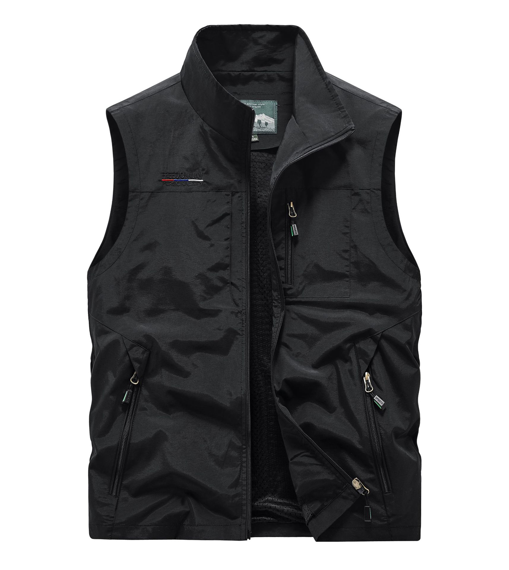 2021 new men's spring and autumn middle-aged and elderly vest outdoor leisure sports loose large size men's vest coat