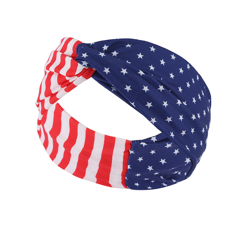 American Independence Day sports headscarf summer men's and women's outdoor sports yoga antiperspirant sweatband star stripes headband