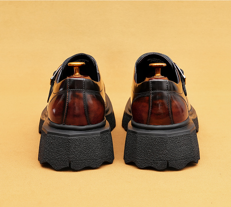 Casual leren schoenen heren echt leer Britse puntige neus toplaag runderhuid zakelijke formele kleding gesp Mengke schoenen dikke zool verhogende schoenen_voghion.com