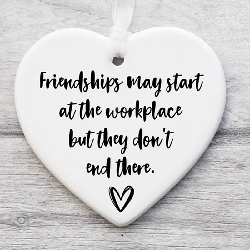 Cross-border new heart-shaped ceramic modern art work friendship commemorative gift creative ceramic gift pendant