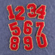 8cm red number 0-9 set