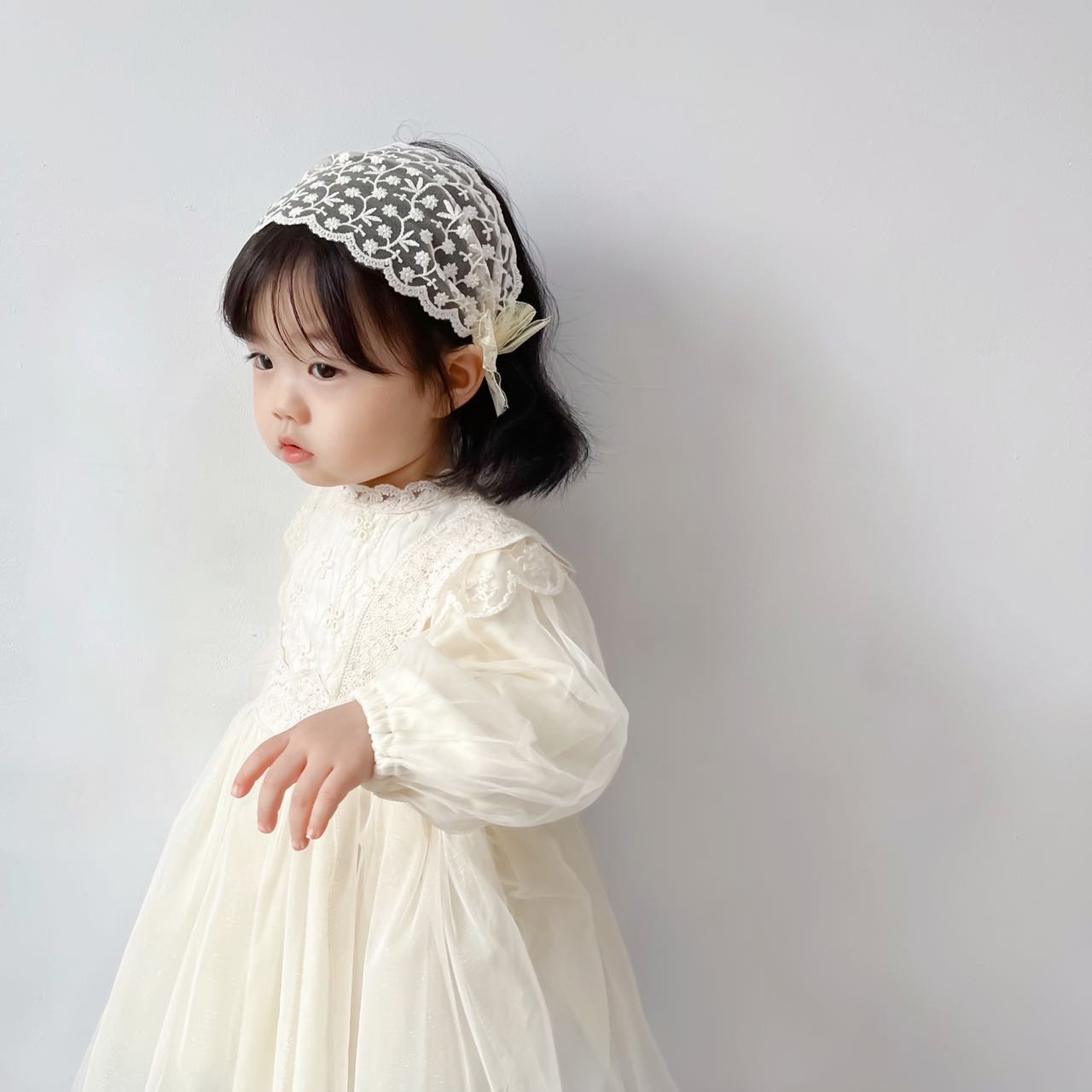 New Korean Style Retro Princess Style Lace Children Flower Girl Hair Band Hair Accessories
