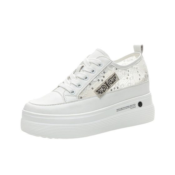 Trendy Sunday Women's Shoes New Thick Sole Height Increasing Women's Shoes Mesh White Shoes Casual Sneakers