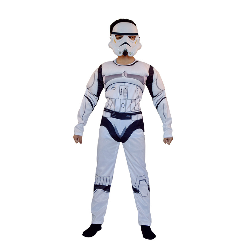 Halloween Black Soldier White Soldier Star Wars Costume Jedi Knight Kids Cos Yoda Mandalorian Romance Suit