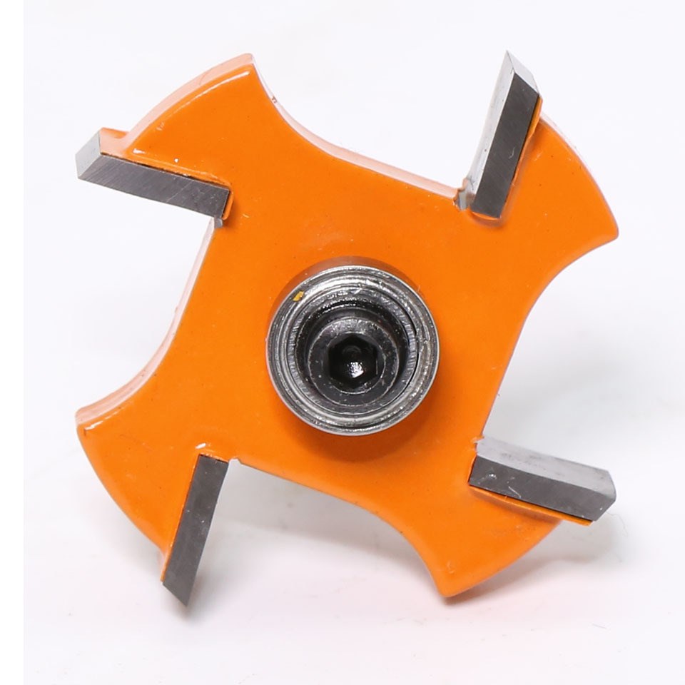 Cross-border 8mm shank 4-blade ball bearing T-shaped cutter T-shaped groove cutter woodworking milling cutter alloy cutter head trimming machine cutter head
