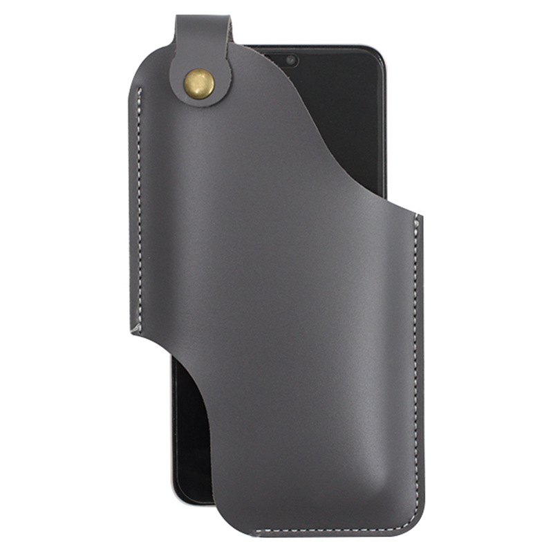 European and American Retro mobile phone waist bag PU leather waist hanging mobile phone bag outdoor sports EDC mobile phone anti-lost protective leather case