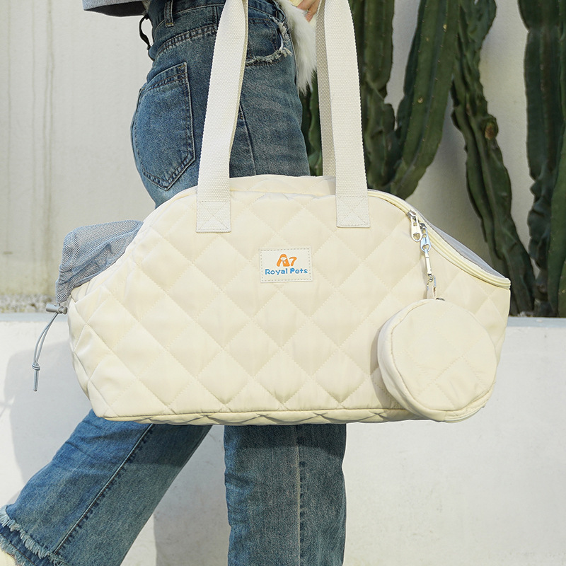 New portable one-shoulder pet bag breathable large capacity outdoor portable crossbody bag foldable dog bag cat bag