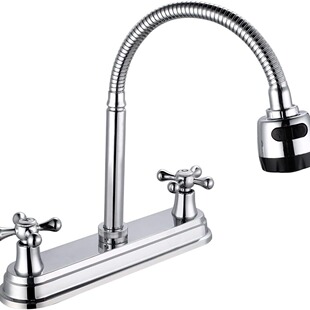 Spot cross-border South American hot and cold faucet double ceramic piece plastic double interface faucet kitchen splash faucet