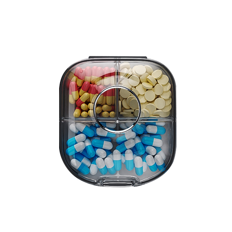 Multi-functional portable storage box packing morning, afternoon and evening reminder small size mini portable morning, middle and evening tablets Medicine Collection