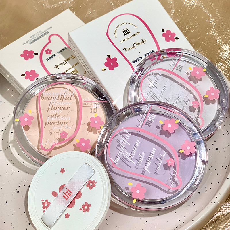 xixi clear fog feeling fixed coke powder cake makeup concealer long-lasting portable skin grinding matte surface brightening student repair loose powder
