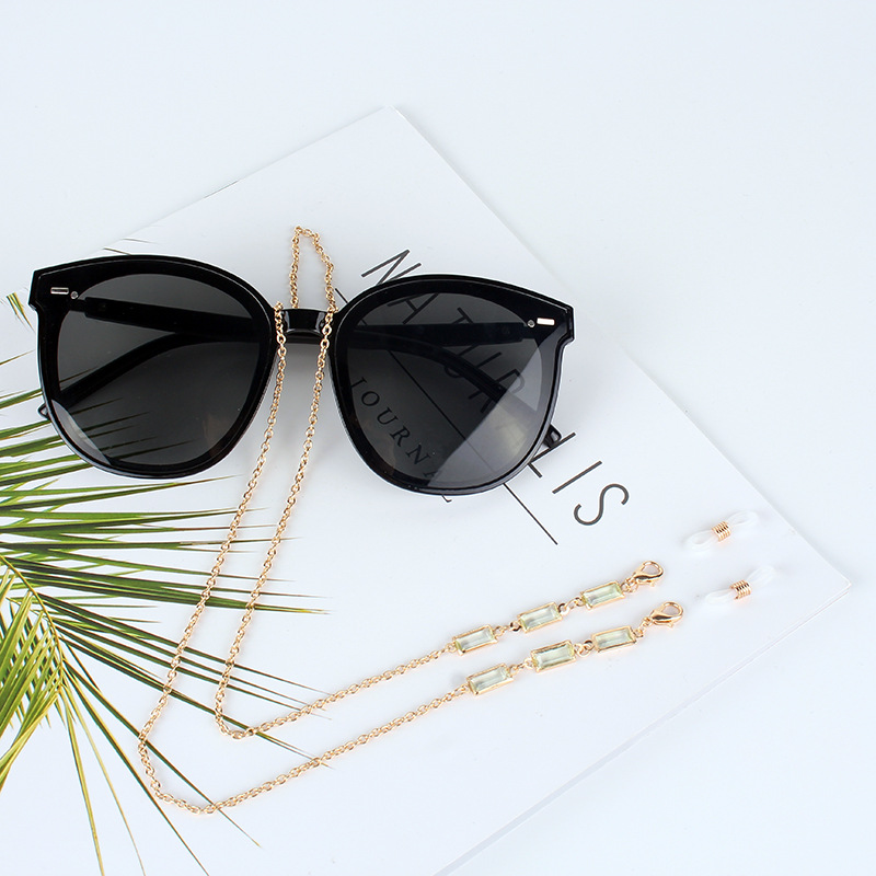 Cross-border Hot Gradient Imitation Crystal Glasses Chain Women's Fashionable Mask Hanging Chain Internet Celebrity Mask Chain Sunglasses Accessories