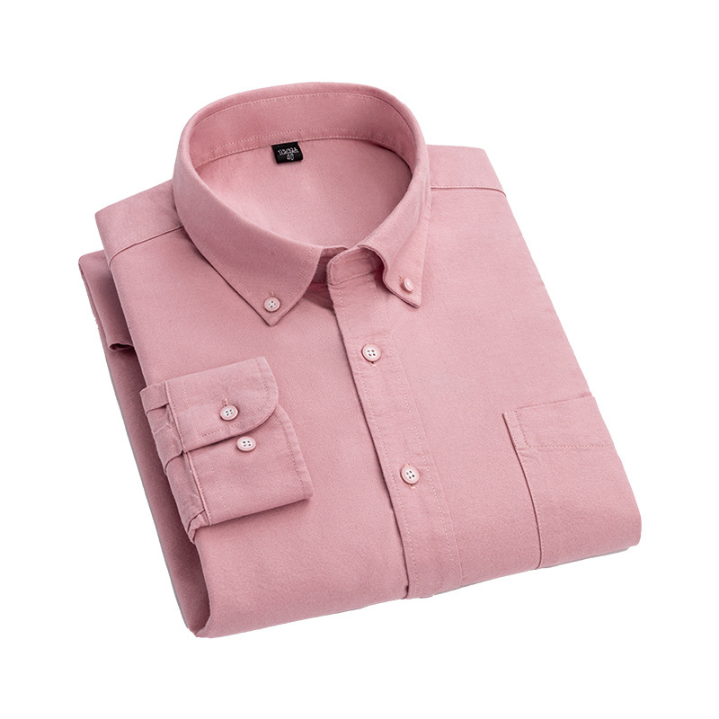 Cotton Long Sleeve Shirt Oxford Spinning Pure Cotton Fashion Casual Shirt Youth Business Casual Shirt Fashion Interior Slim Fit