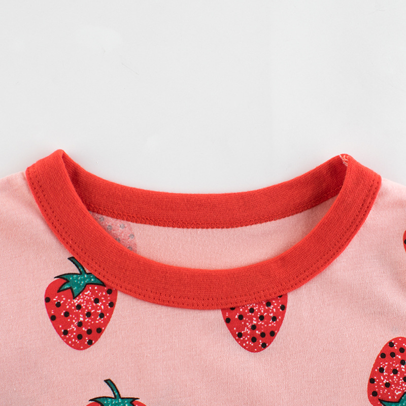 27 Korean children's clothing 2024 summer new girls strawberry short sleeve T-shirt wholesale baby clothes a consignment