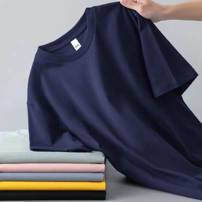 [Solid color short sleeve] Navy blue