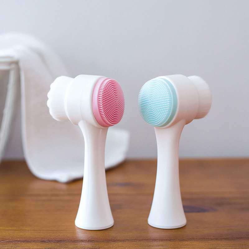 Shake the same style silicone face washing brush manual face washing brush soft hair cleaning brush double-sided massage brush