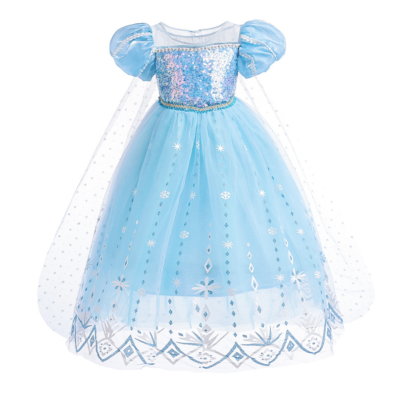 2023 Frozen Children Aisha New Dress Aisha Princess Dress Girls Mesh Dress Birthday Dress