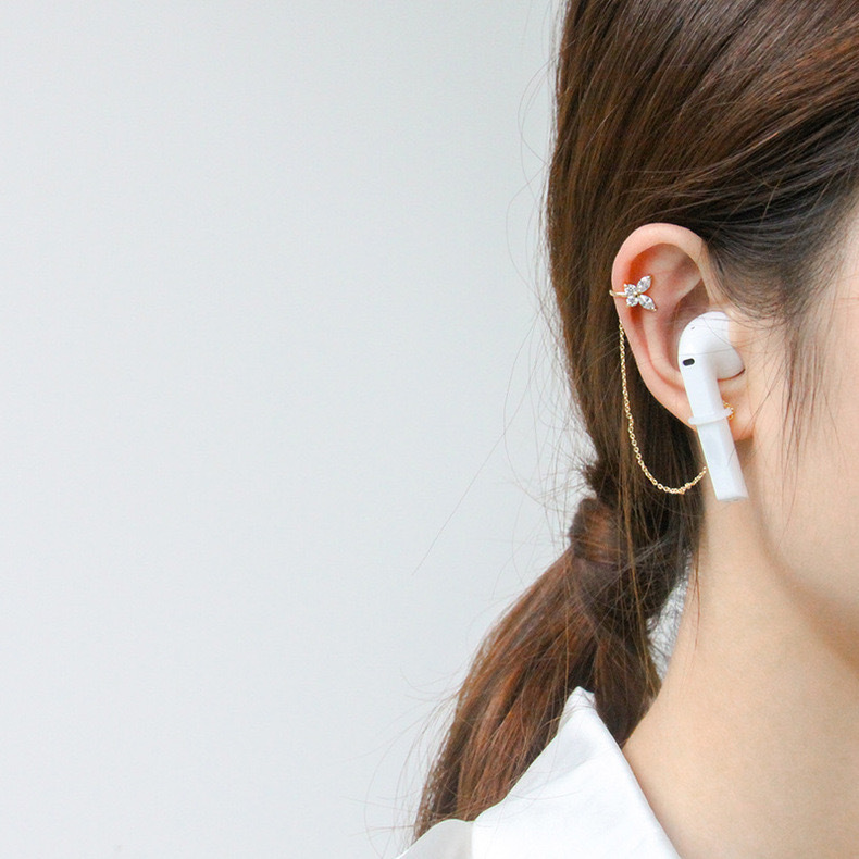 Bluetooth headset anti-drop ear clip ear bone Clip No pierced wireless airpods anti-lost chain earrings anti-lost rope ear chain