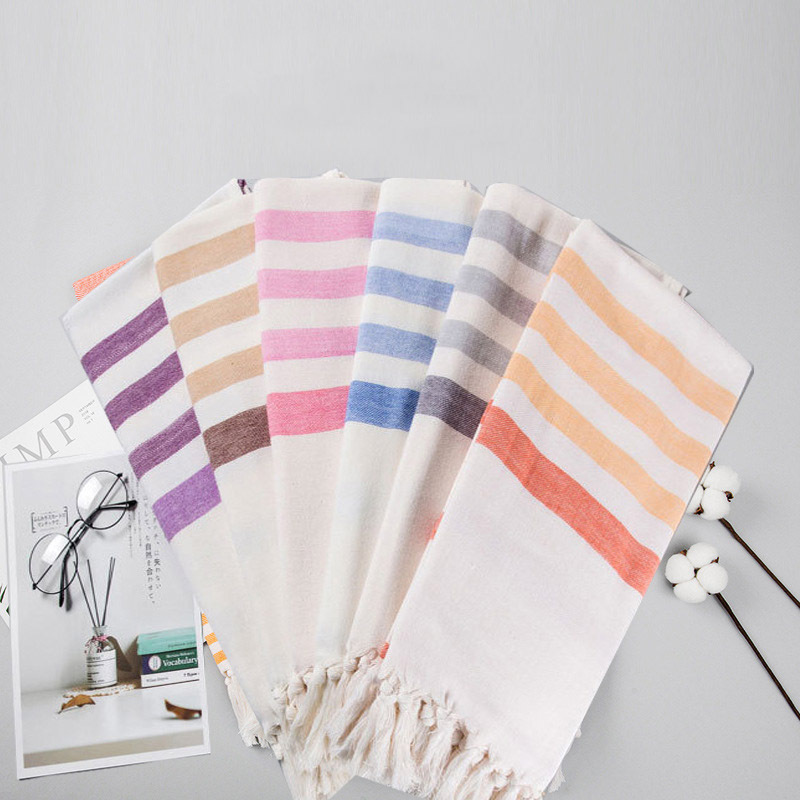 [Tailstock Wholesale] Extra Striped Bath Towel Tassel Lace Bath Towel Shawl Turkey Tassel Beach Towel