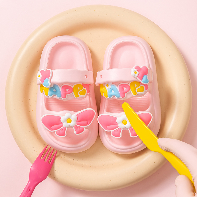 Summer Girl's Cute Super Cute Children's Sandals and Slippers Princess Girl's Non-slip Soft Bottom Baby's Two-way Beach Shoes