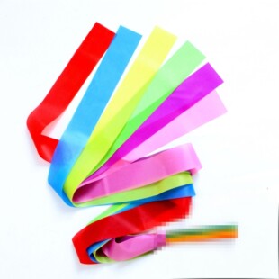 Rainbow Ribbon Dance Ribbon Handheld Wedding Ribbon Children's Toy Ribbon Traditional Nostalgia 12 pc/Pack