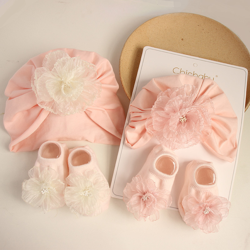 Baby Hat Spring and Autumn Thin Baby Lovable Fontanelle Hat Children's Flower Baby Girl's Newborn Fetal Hat Summer