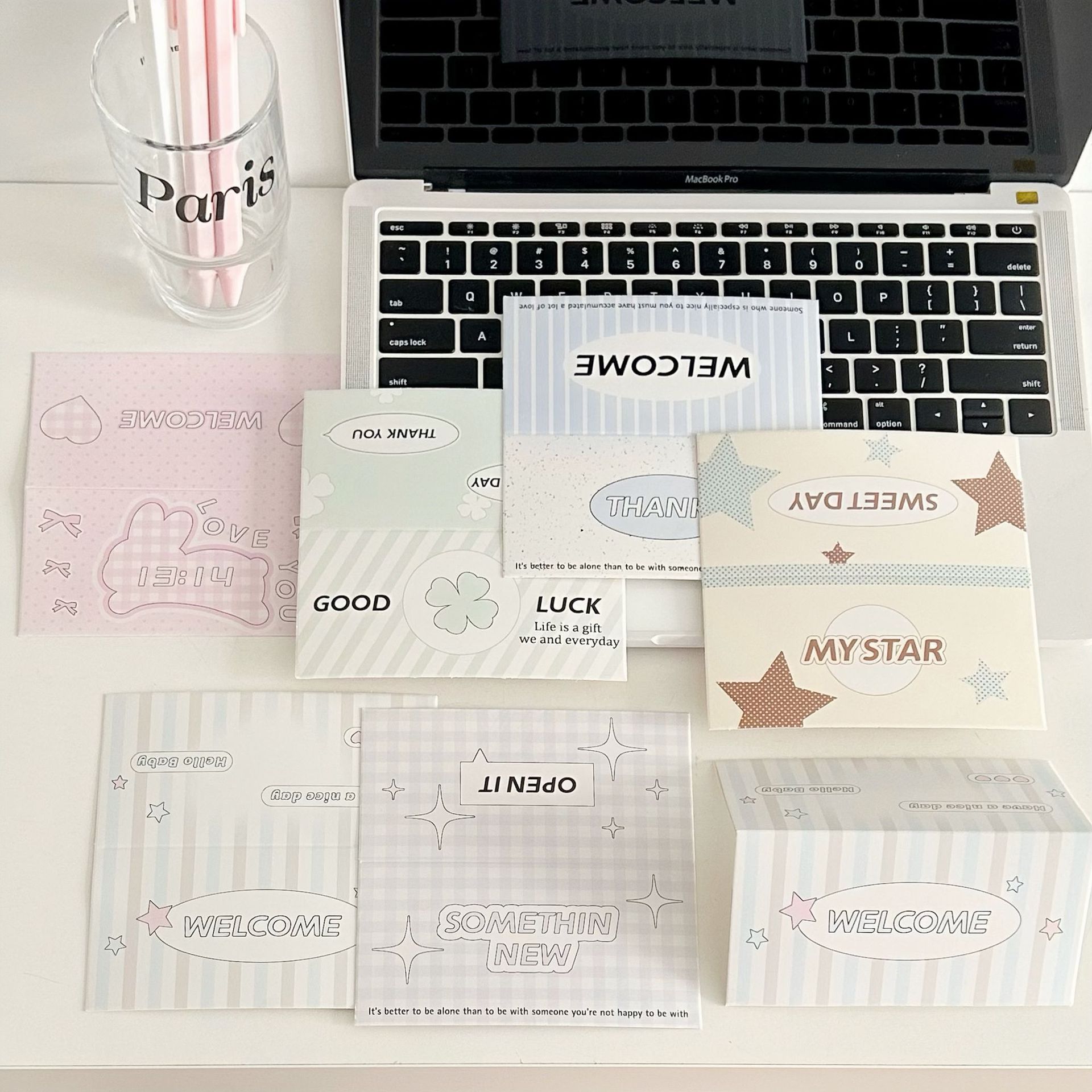 Original Korean-style simple ins-style folding large card head star-chasing jewelry gift card packaging card packaging material