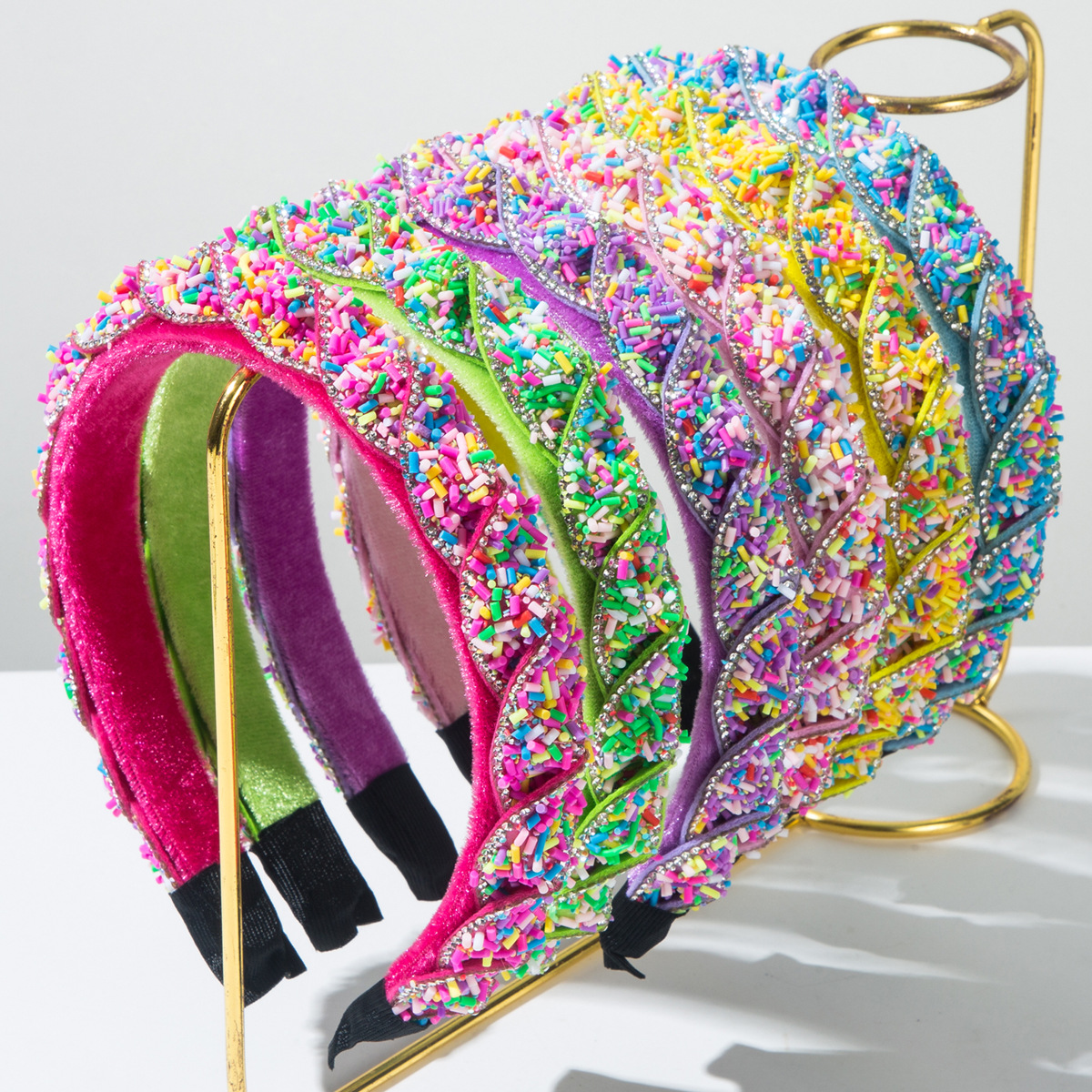 European and American New Baroque Hair Hoop Sweet Candy Color Cute Woven Headband High Cranial Top Beautiful All-match Hair Accessories for Women