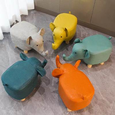 Elephant Stool children's animal stool solid wood shoe changing stool creative small stool home living room cartoon cute low stool