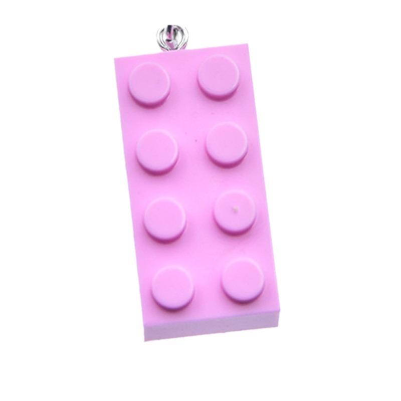 2*4 color acrylic building block earrings pendant bag key chain pendant diy jewelry accessories key ring pendant